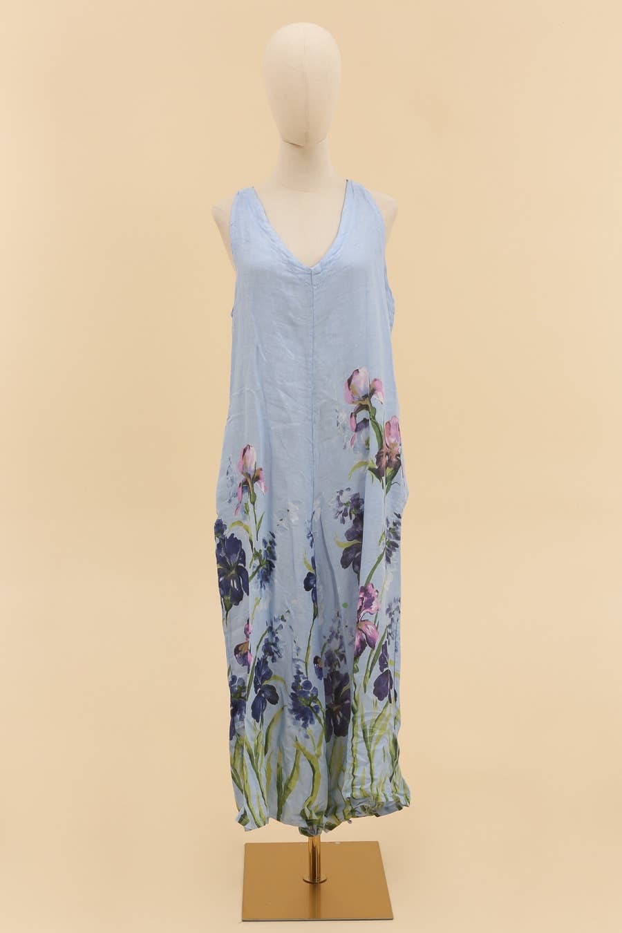 LÉA & LUC - Vente Combinaison – femme - combi  imprimé fleur en 100% lin REF. 386223