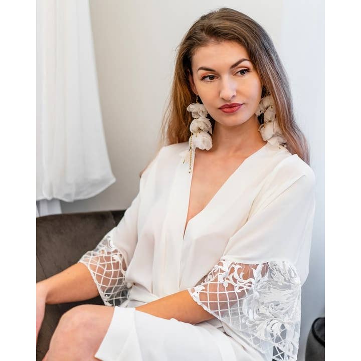 MALLOE - Wholesale Dangle Earrings - WHITE VINE1