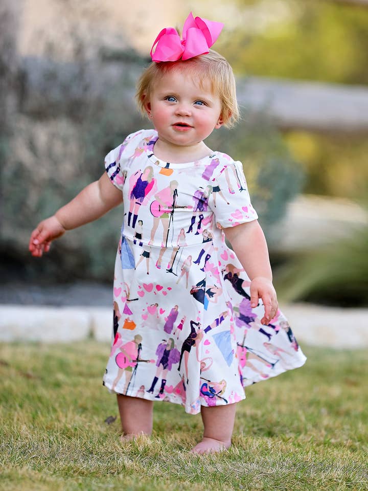 Rylee Faith Designs - Wholesale Dress - Kids - TS Print Milk Silk Short Sleeve Print Girls Dress1