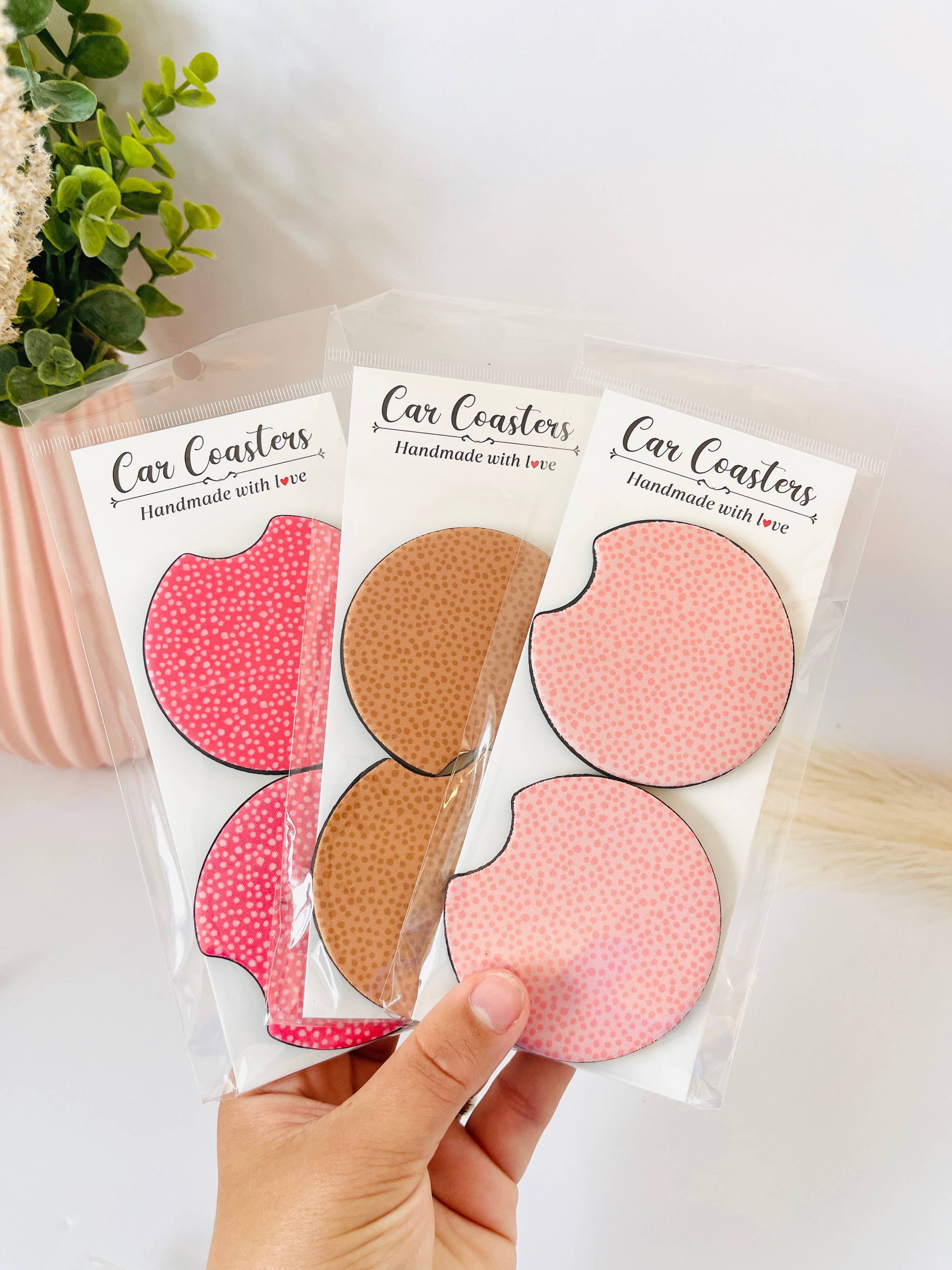 MarissaDDesigns - Wholesale Car Coaster - Women's - Dotted Neoprene Car Coasters – Trendy Cute Car Accessory23