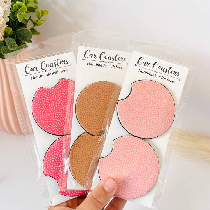 MarissaDDesigns - Wholesale Car Coaster - Women's - Dotted Neoprene Car Coasters – Trendy Cute Car Accessory23