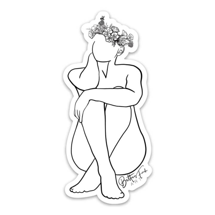 Large Wisdom Vinyl Sticker for wholesale by Brittany Finch Art