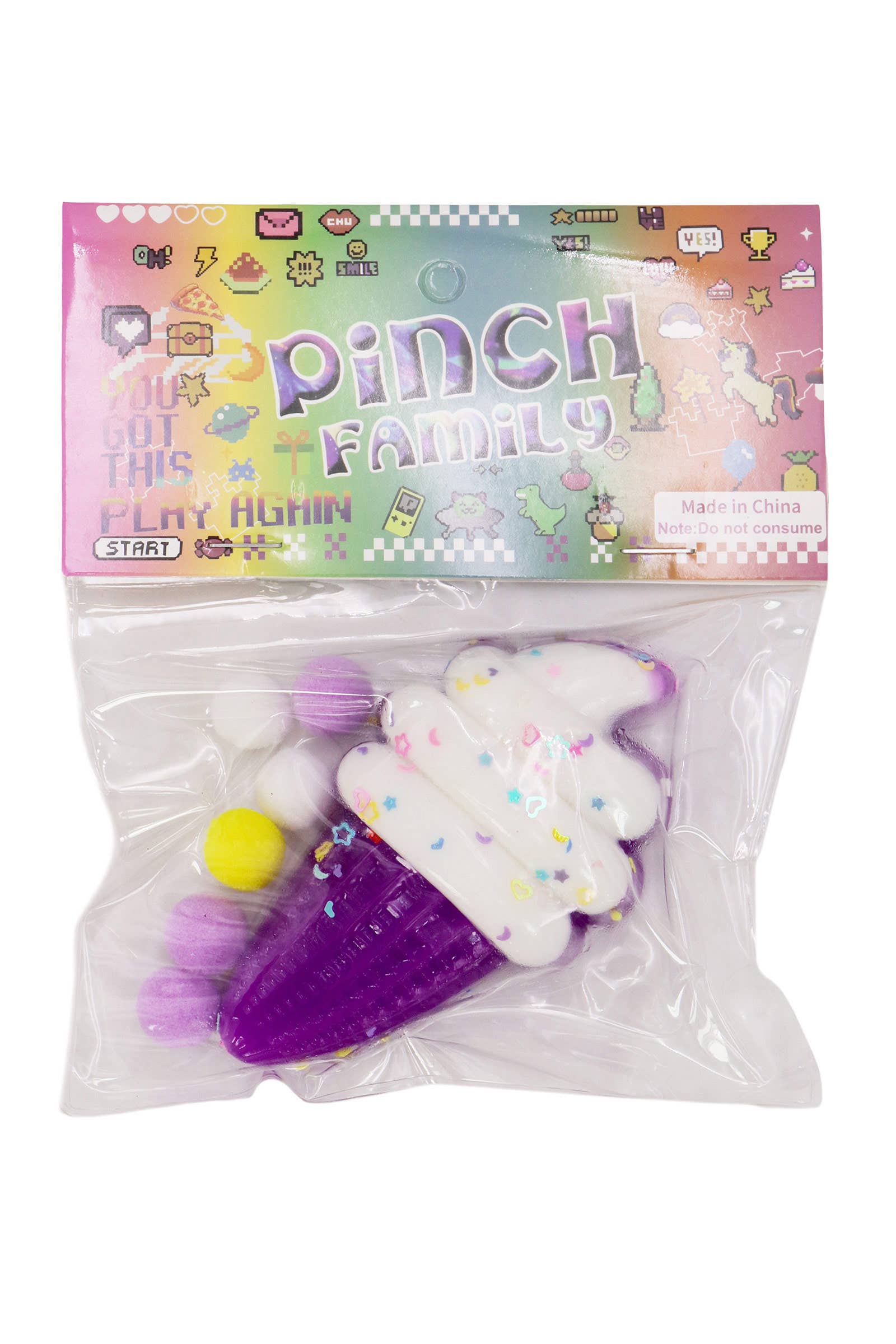 ASSORTED Ice Cream Glitter Sticky Mochi Squishy Bag for wholesale on Faire7