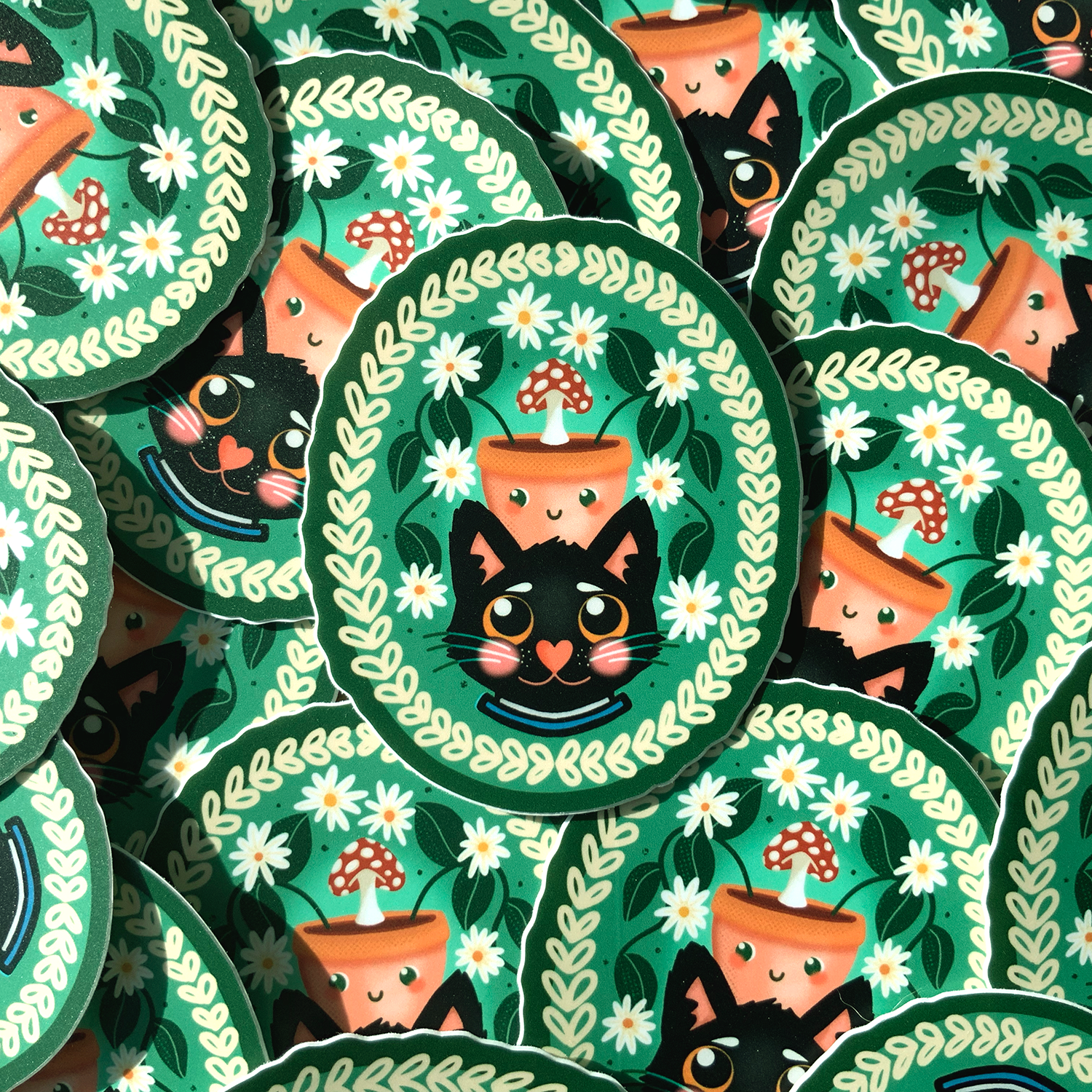 Wildkat Studio - Wholesale Sticker - Garden Black Cat Sticker1