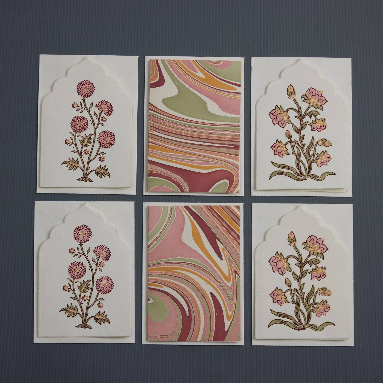 Paper Mirchi - Wholesale Briefpapier/indexkaartenset - Geschenkdoos luxe handgemaakte notekaarten - Sandook Quartz1