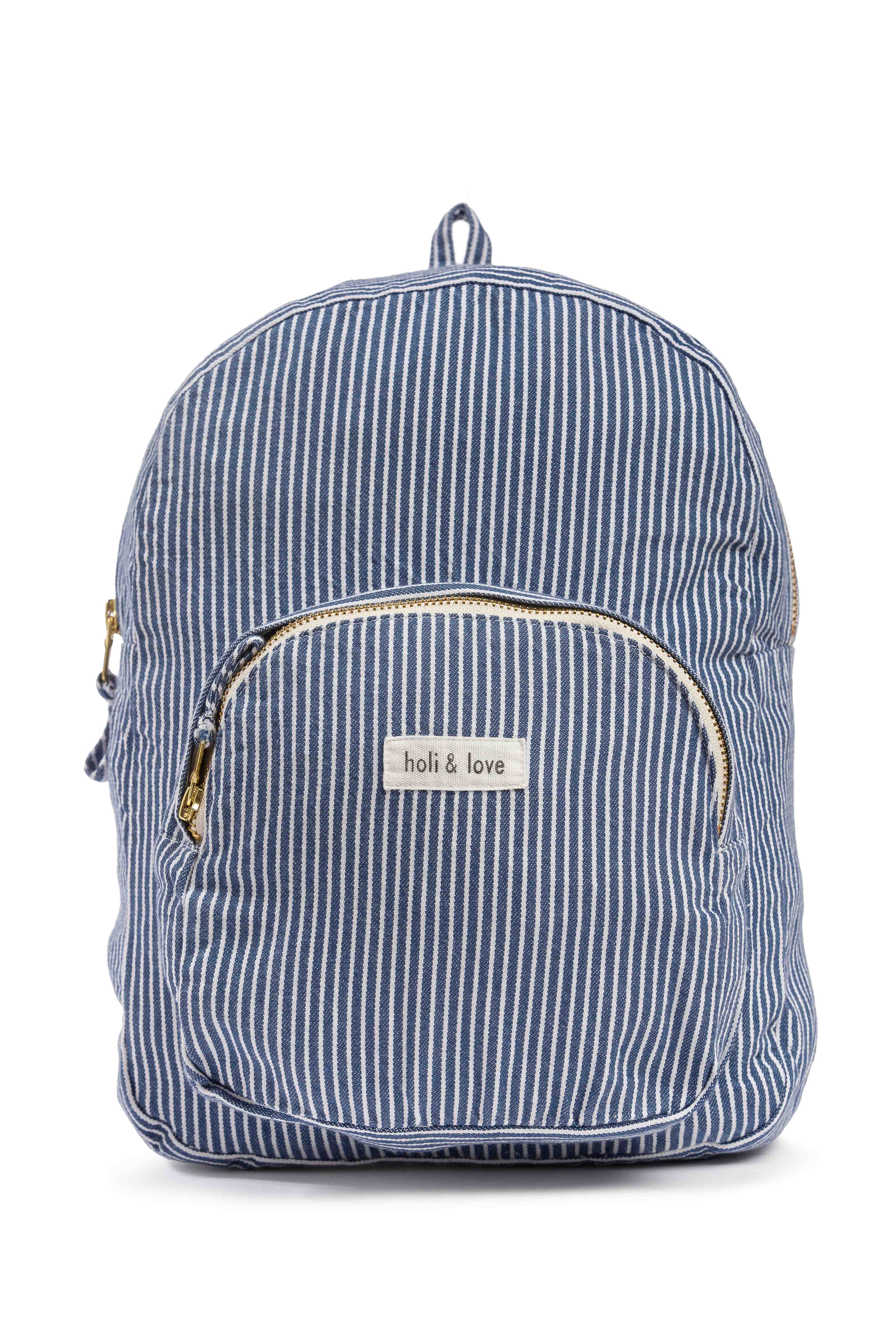 Strisce di denim Zaino a righe in denim in vendita all'ingrosso su Faire1