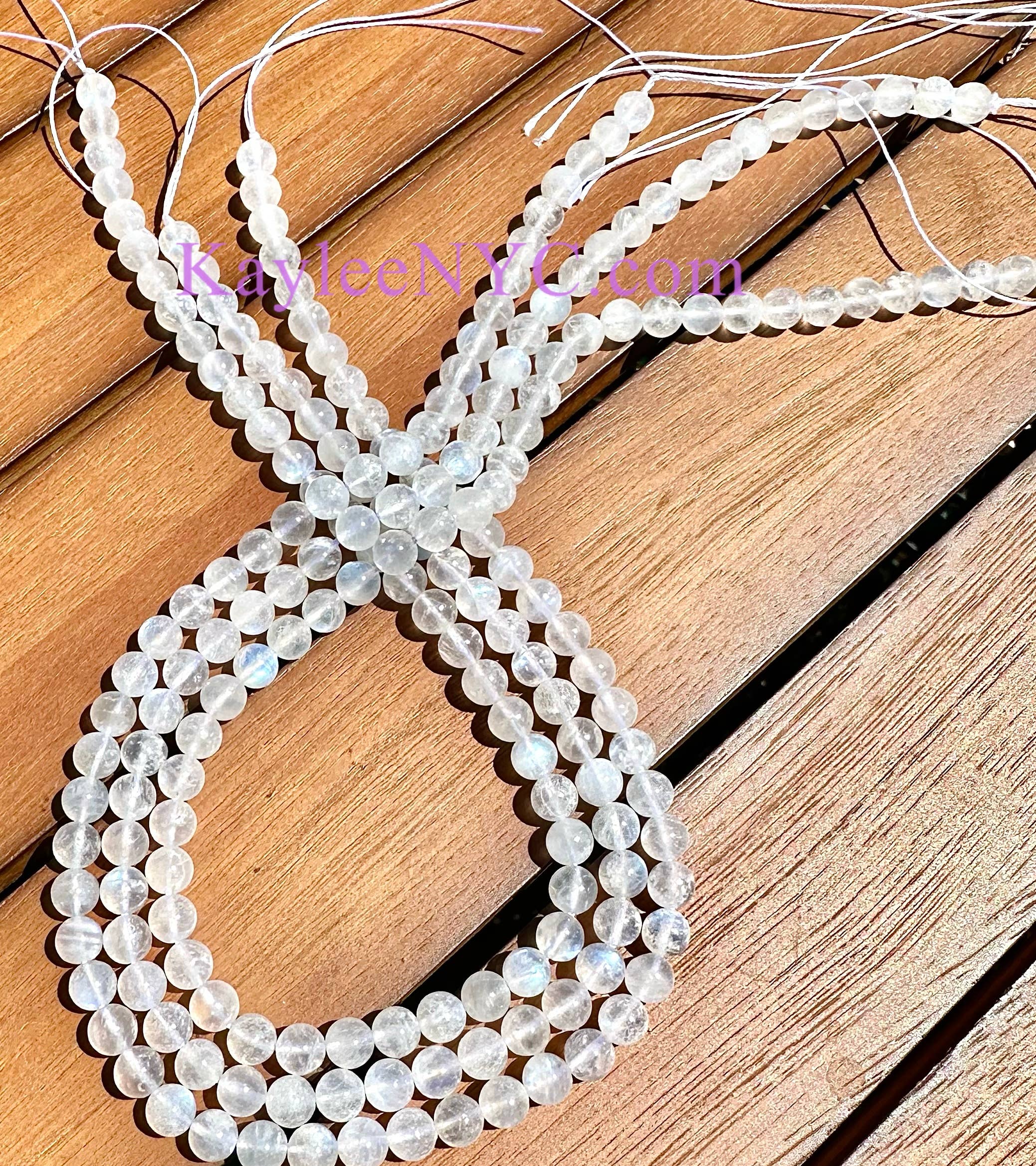 KayleeNYC - Wholesale Beads - Natural Moonstone beads 15.5” 2
