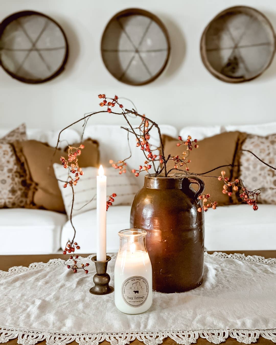 Milk Reclamation Barn - Wholesale Jar/Filled Candle - Milk Bottle Candle Cozy Cottage (Orange & Cinnamon)3