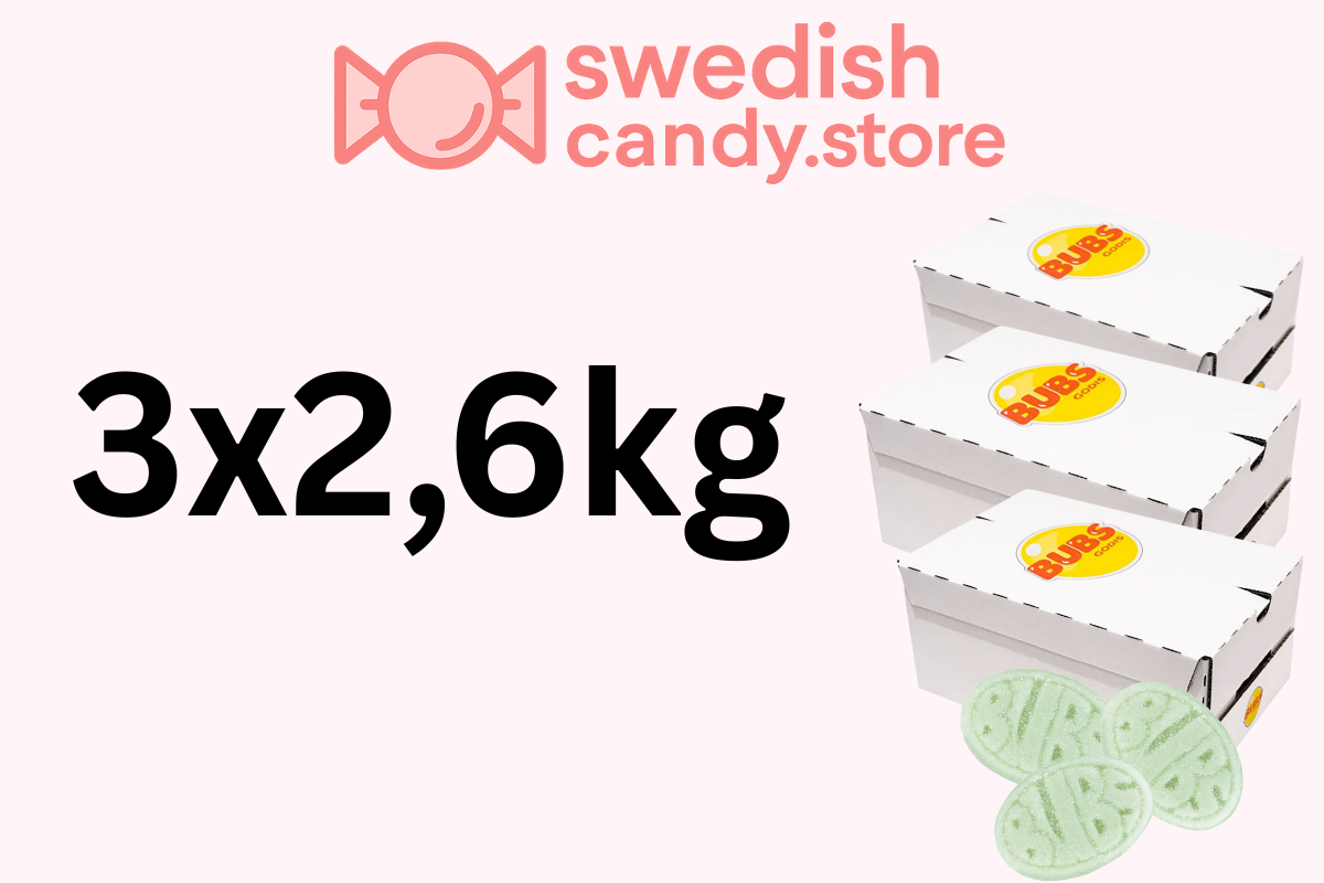 Swedish Candy.Store - Swedish Candy - Vendita all'ingrosso Caramelle gommose - BUBS Mini Pera Fruttata Fresca 2,6kg Caramelle Svedesi1