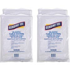 Everyday Supply Co - Wholesale Tablecloth - Genuine Joe White Plastic Table Covers, 108"x54", 24/Carton0