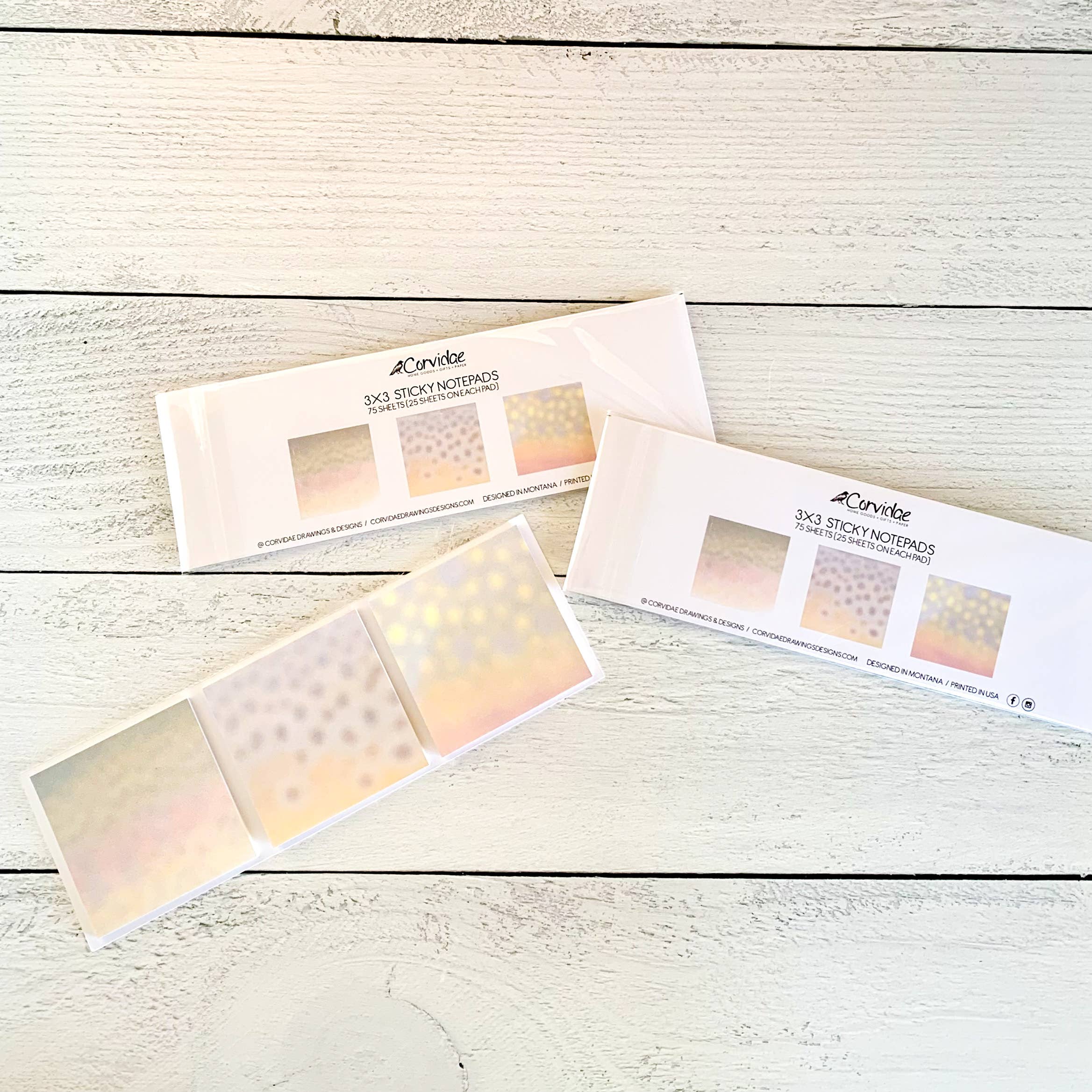 Corvidae drawings & designs - Wholesale Sticky Notes - Trout Sticky Notes - Set of 31