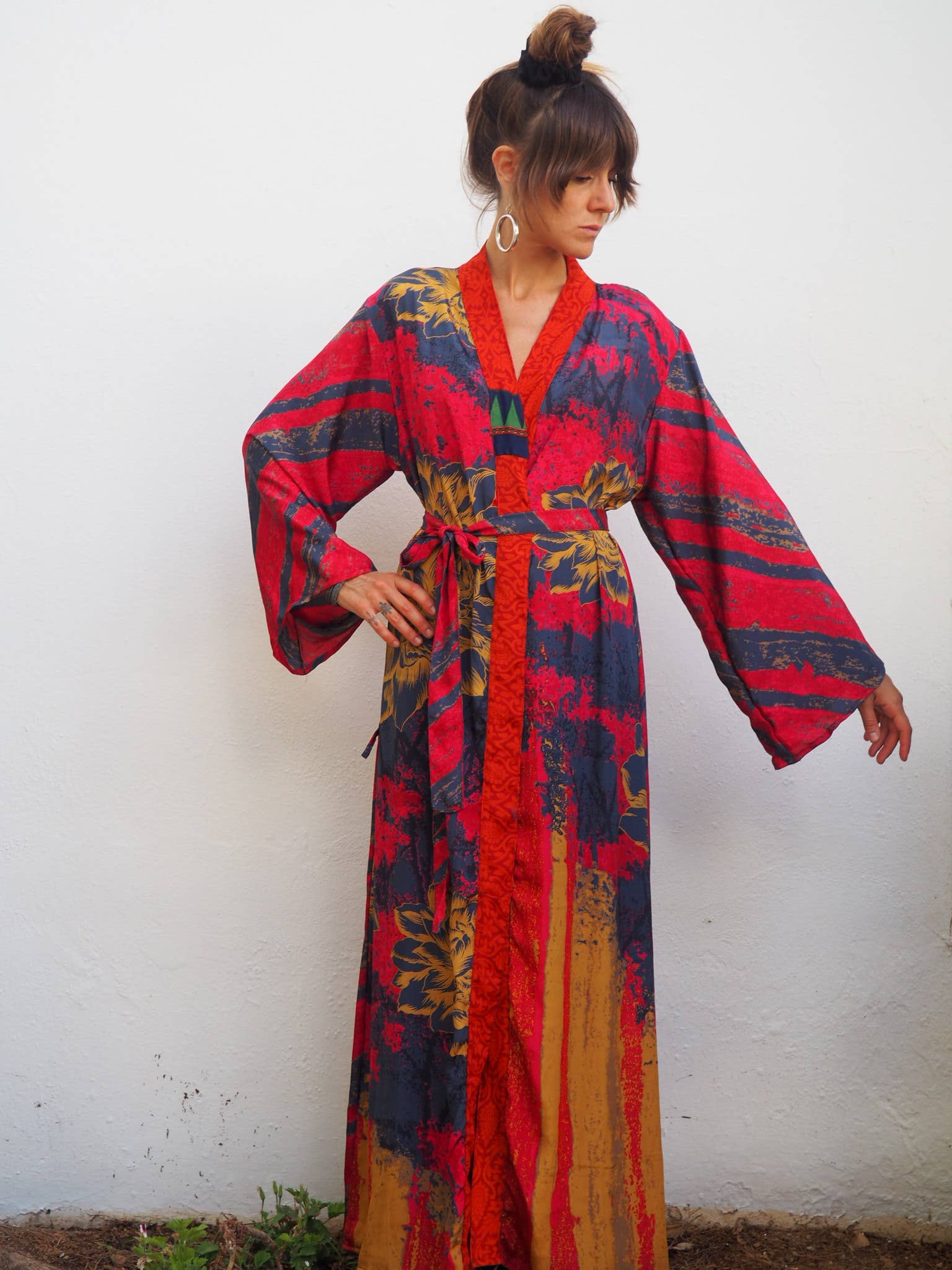 Vagabond Ibiza - Wholesale Kimono - Women's - The Kardash Kimono Long – Up-cycled Vintage Sari Kimono 6