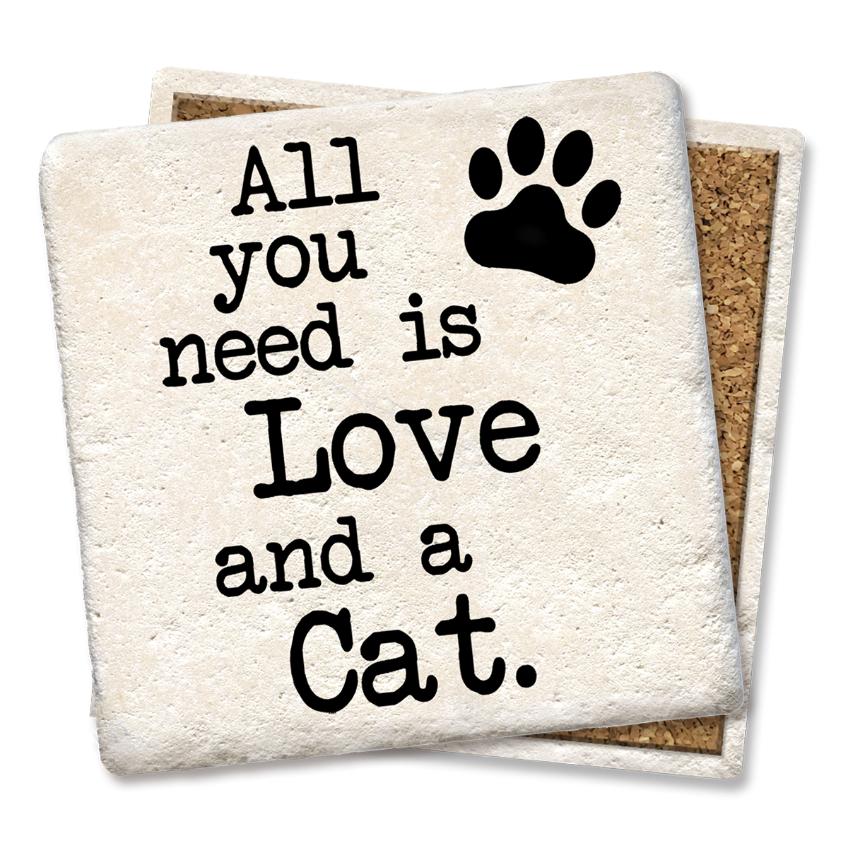 Tipsy Coasters & Gifts - Wholesale Coasters - All you need is love and a cat coaster2