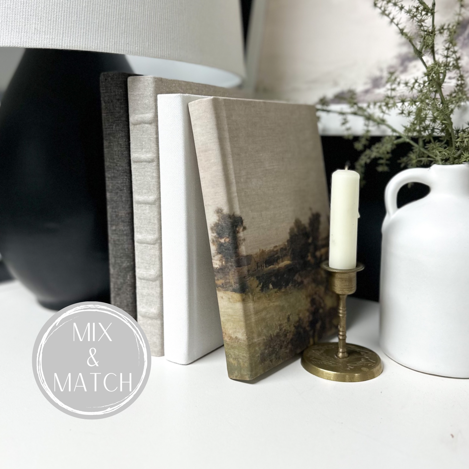 The House of Elements - Wholesale Decorative Tabletop Object - Fabric Wrapped Decorative Book with Motif Design-Shelf Decor3