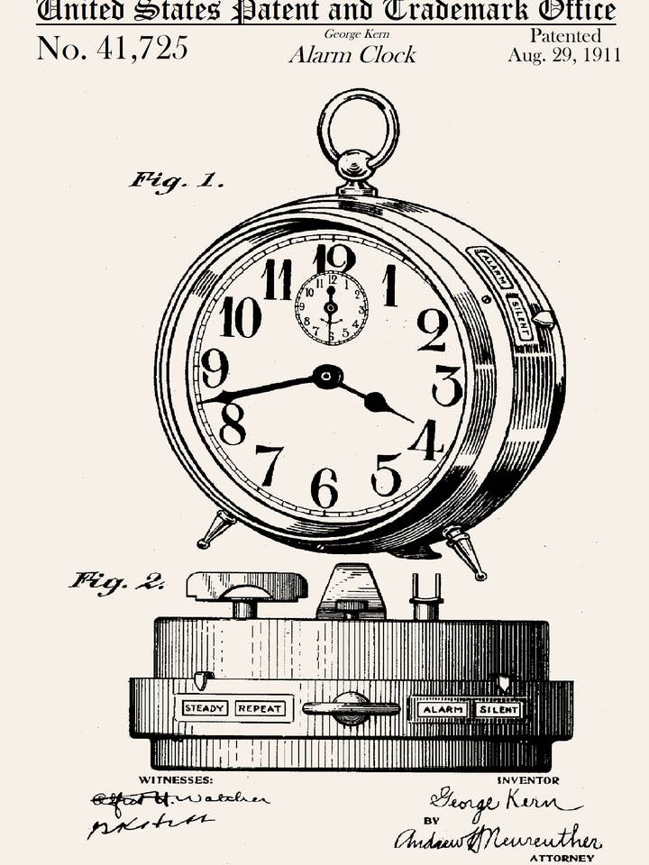 Alarm Clock Everyday Greeting Card for wholesale by PATENT PRESS GREETING CARDS