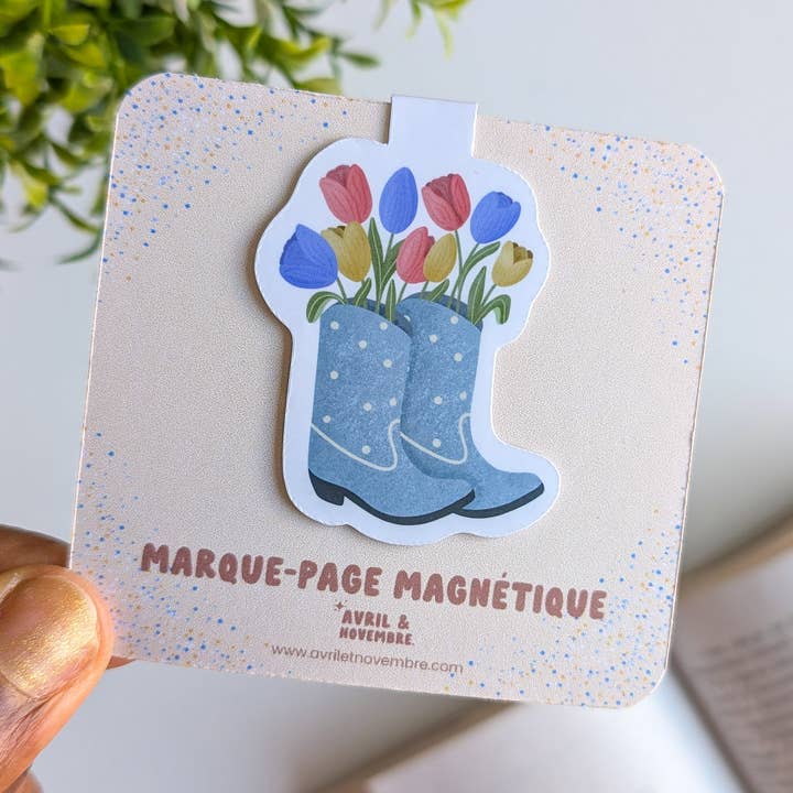 Magnetic Bookmark - Flowered Boots for wholesale by Avril & Novembre