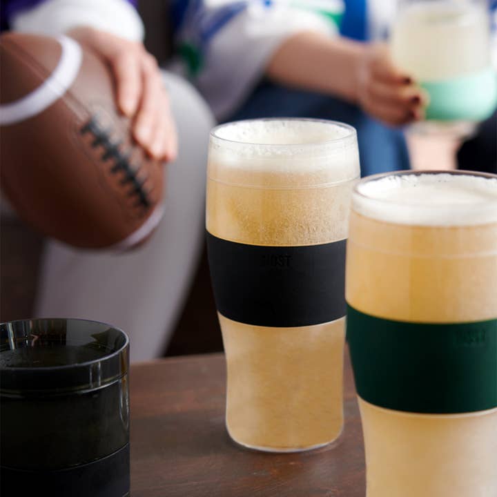 HOST - Wholesale Beer Glass/Mug - Beer FREEZE™ Cooling Cups with Cooling Gel in Black Set of 23