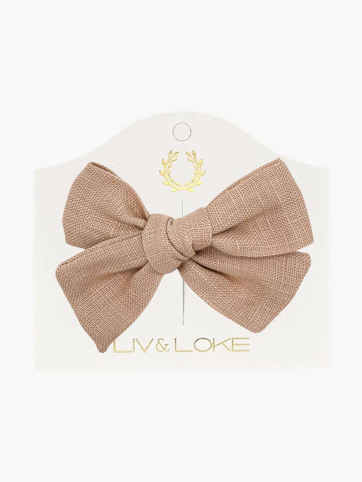 Ester Linen Bow - Sepia for engroshandel hos Liv & Loke