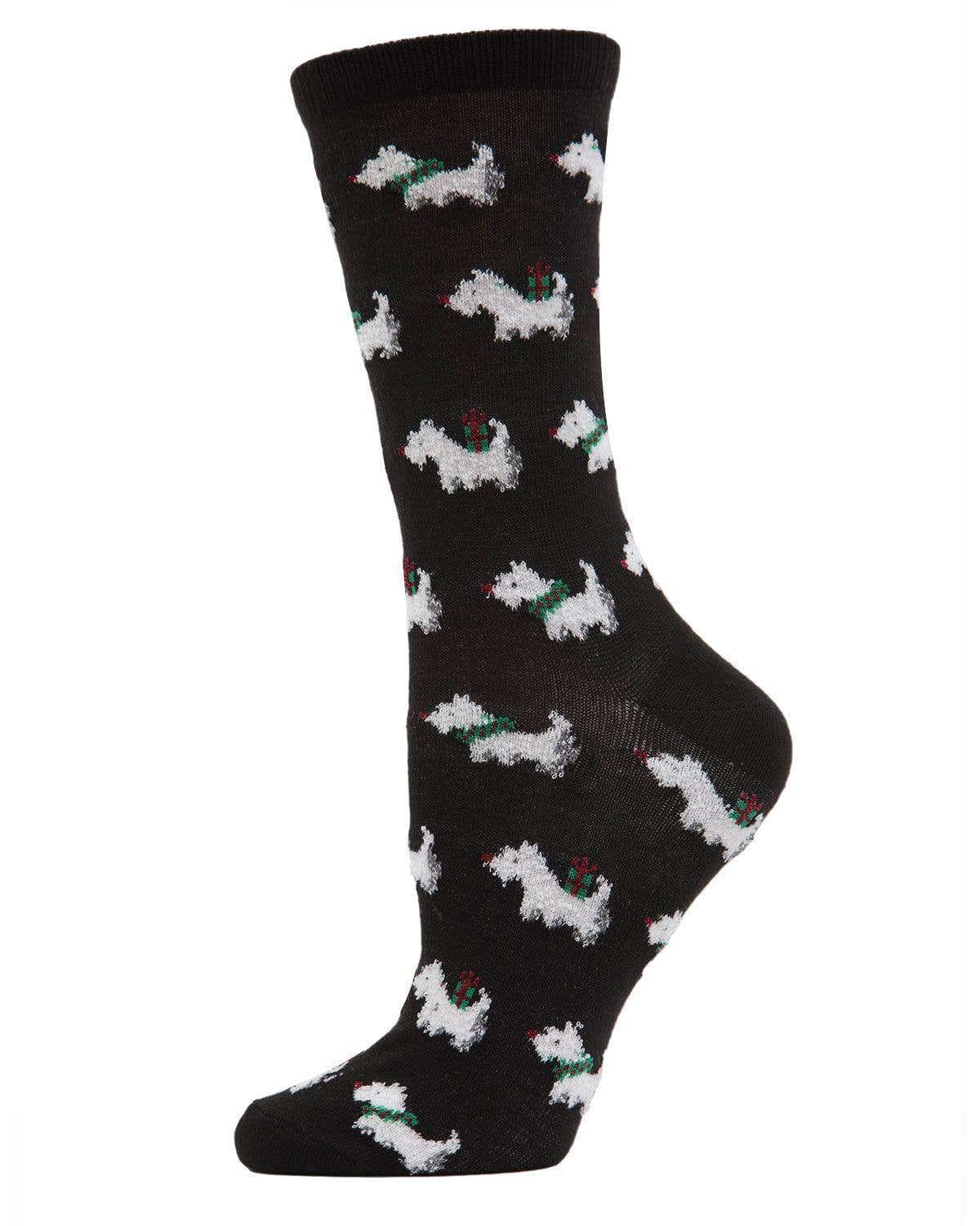 Infinity Classics International Inc. – Engroshandel Strømper - Dame – Holiday crew-sokker med scotties2