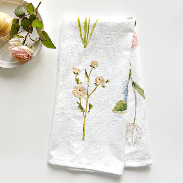 emily lex studio - Wholesale Tea towel - garden flowers tea towel1