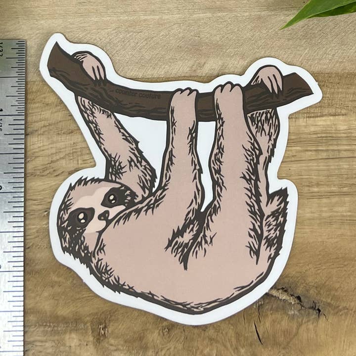 Adesivo per bradipo | Simpatico adesivo | Decalcomanie | Regali per la vendita all'ingrosso da parte di Counter Couture