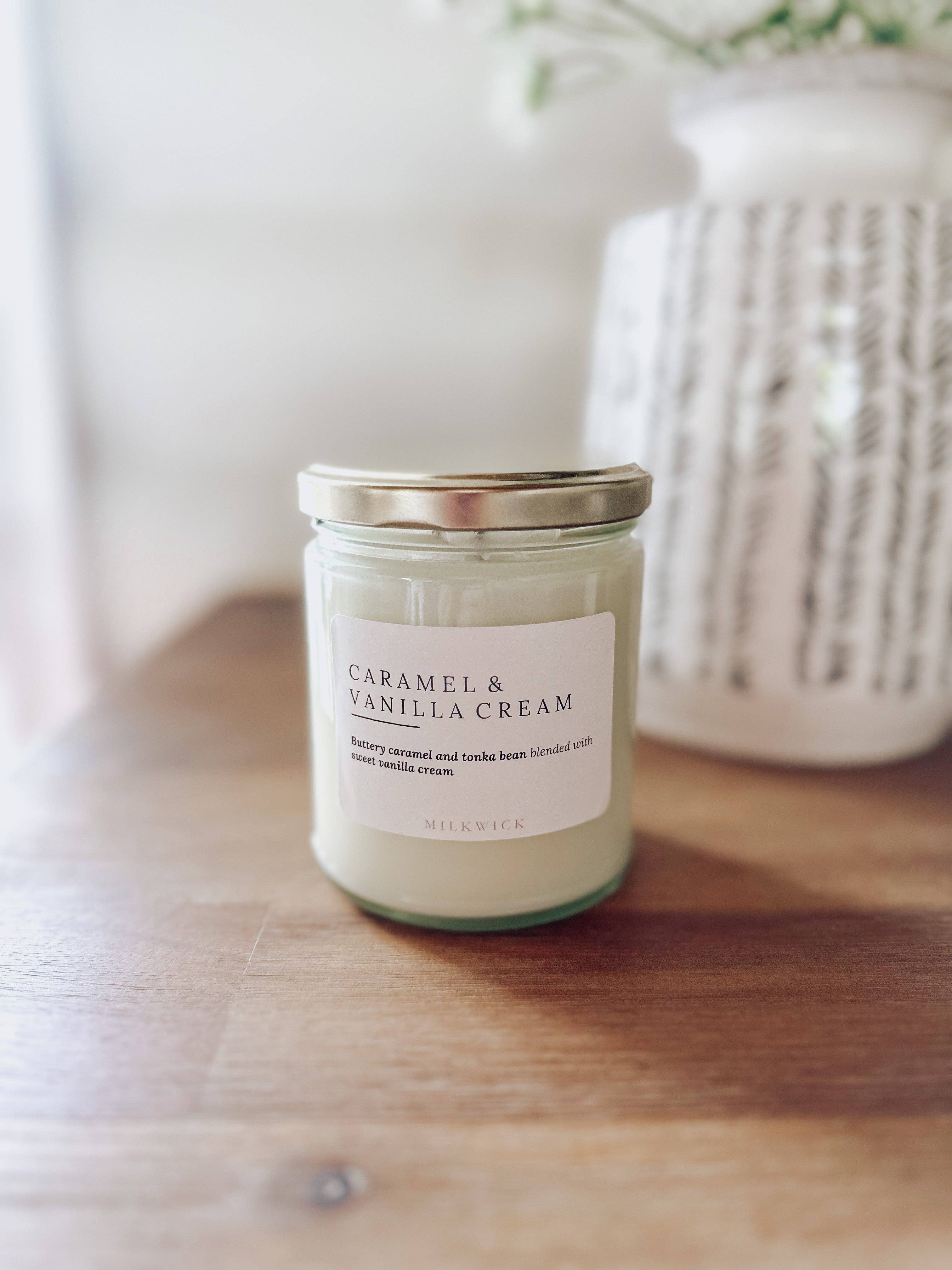 M I L K W I C K - Wholesale Jar/Filled Candle - Caramel & Vanilla Cream2