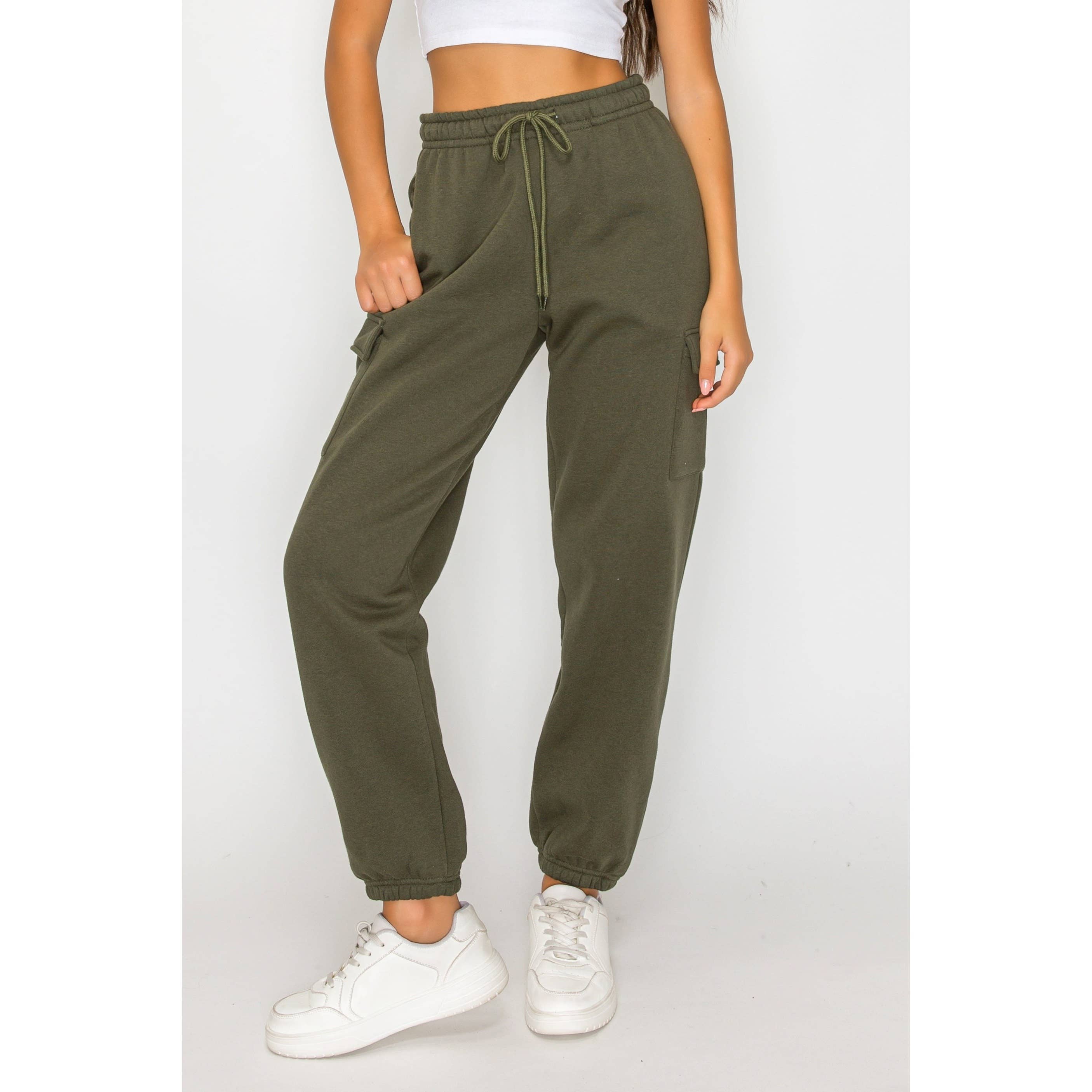 Timeless - Wholesale Athletic Sweatpants/Joggers - Women's - Cargo Fleece Relaxed Sweatpants20