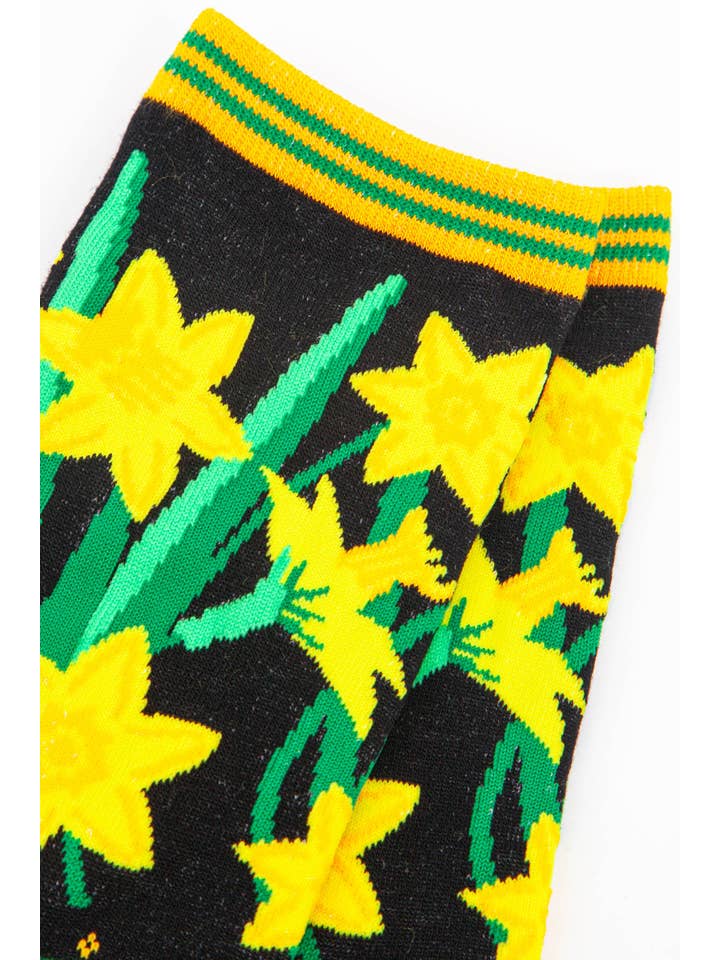 Sock Talk - Wholesale Socks - Women's - Women's Welsh Daffodil Floral Print Bamboo Socks