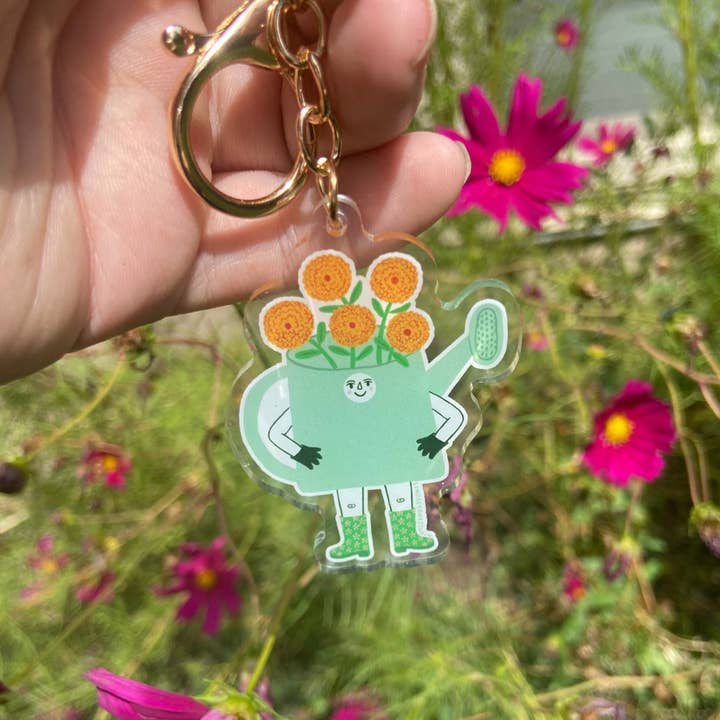 Gardening Friend Keychain Bag Charm, Plant Lover Gift for wholesale by Lindsey Day Studio