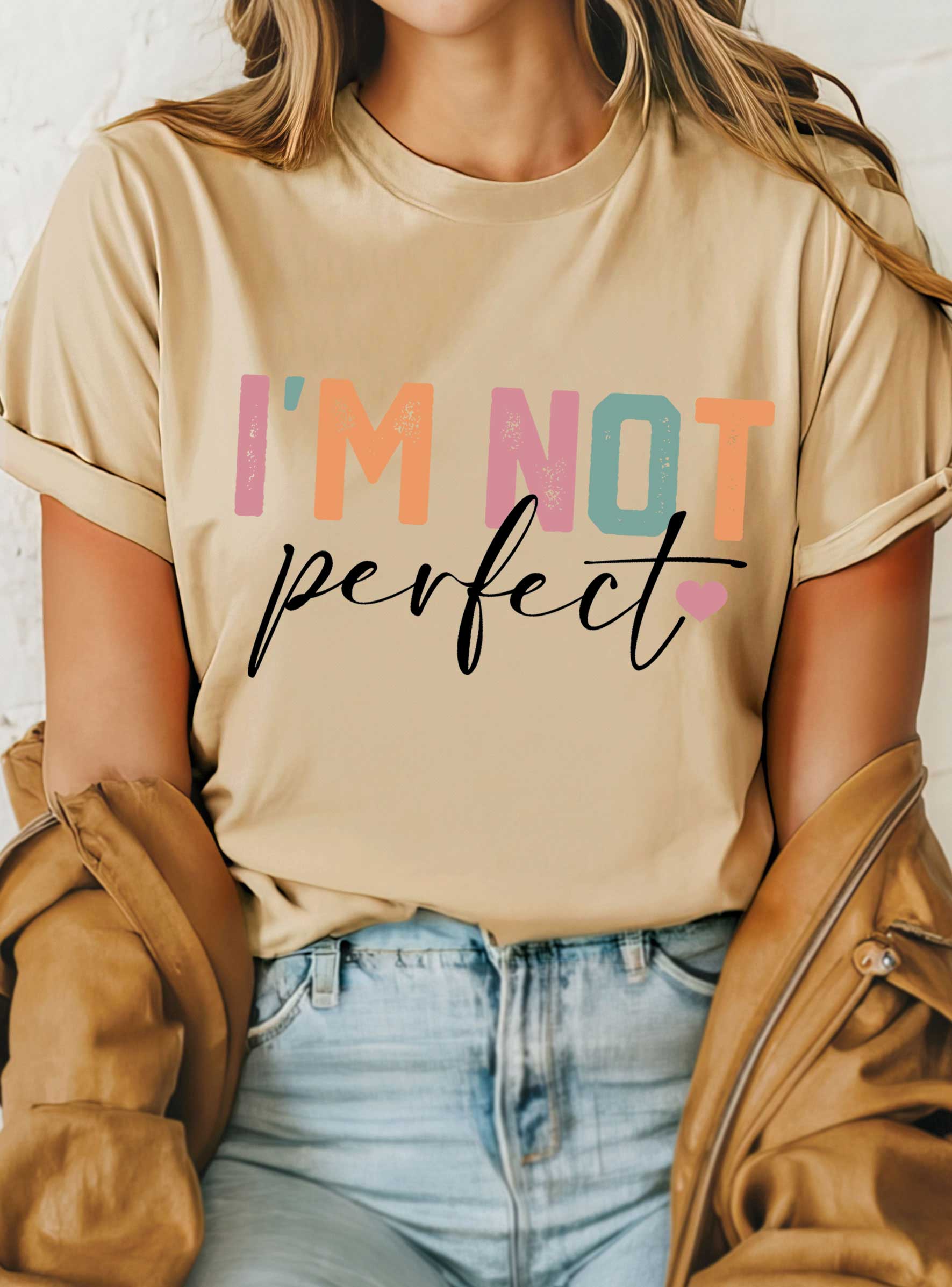 Rustee Clothing - Vendita all'ingrosso Maglietta serigrafata - Donna - MAGLIETTE GRAFICHE NON SONO PERFETTE3