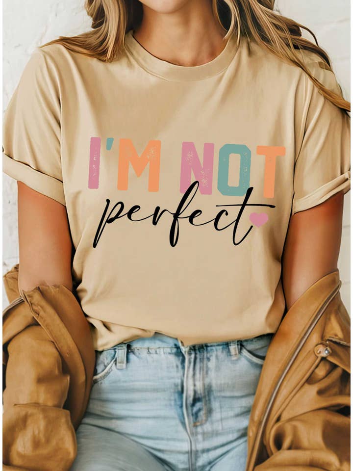 Rustee Clothing - Vendita all'ingrosso Maglietta serigrafata - Donna - MAGLIETTE GRAFICHE NON SONO PERFETTE3