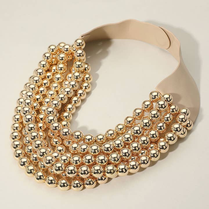 Sensibling Corp. - Venta al por mayor Collares de cuentas/perlas - Collar magnético de cuero sintético con capas de cuentas acrílicas gruesas