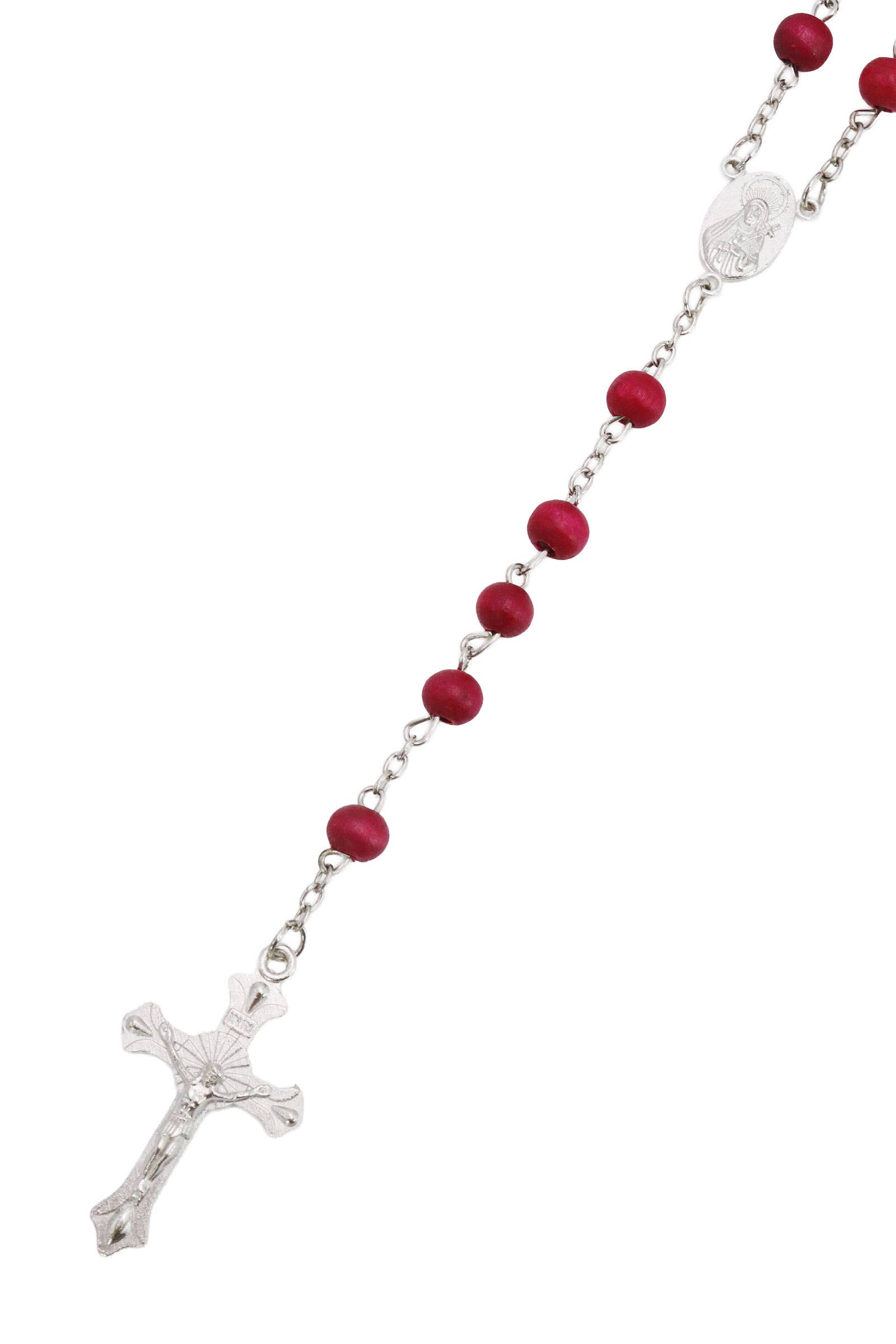 ASSORTED Cross Rose Wood Prayer Beads Rosary Necklace for wholesale on Faire4