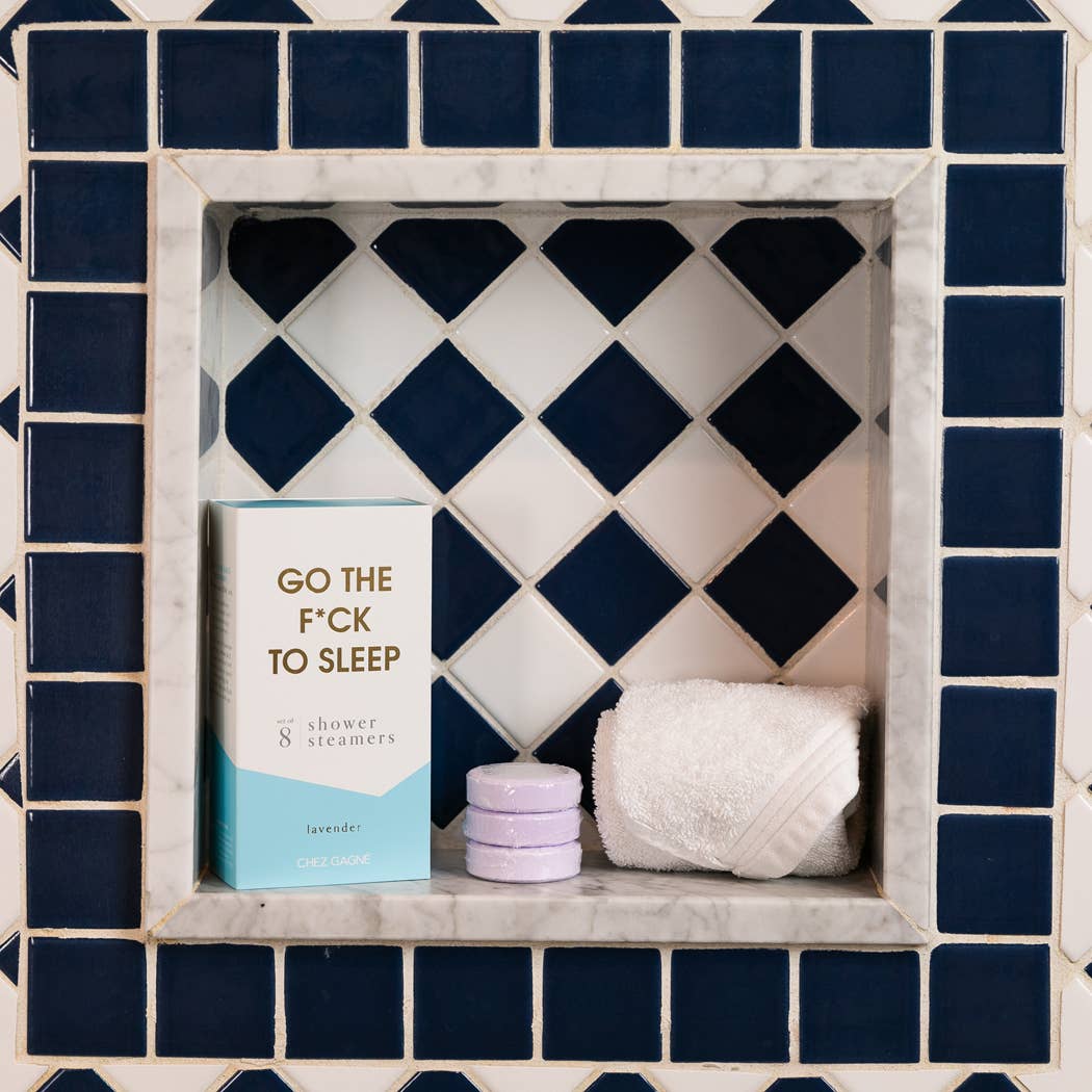 Chez Gagné - Vendita all'ingrosso Bombe/Compresse vaporizzanti da doccia - Vai a Dormire, C***o - Vaporizzatori per Doccia Aromaterapici - Lavanda - Set di 83