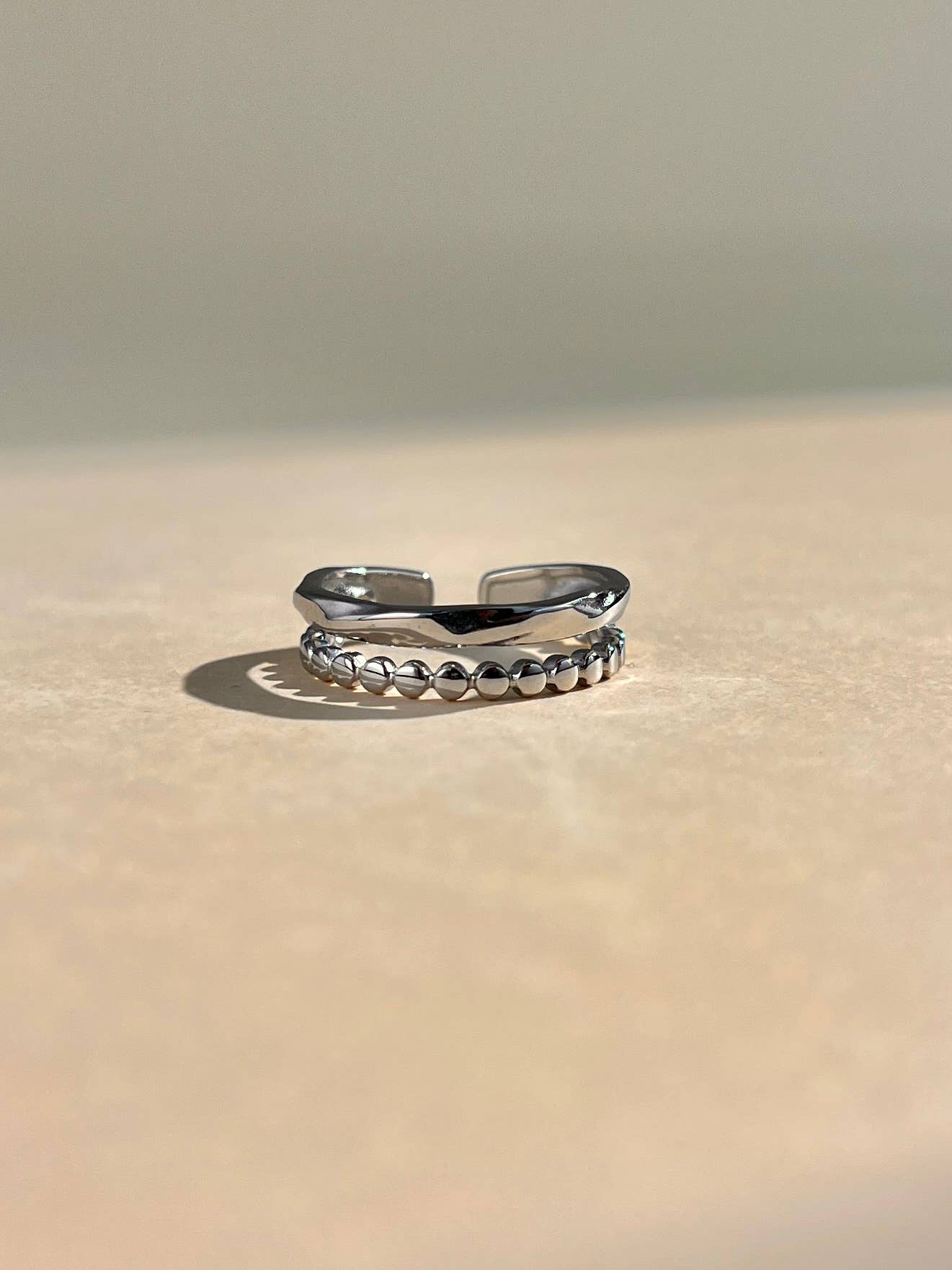 COSMOS - Wholesale Band/Stacked Ring - Adjustable double row stainless steel ring1