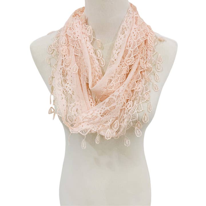 JC Sunny Fashion - Wholesale Scarf - Women's - Gorgeous Elegant lace Infinity Scarf