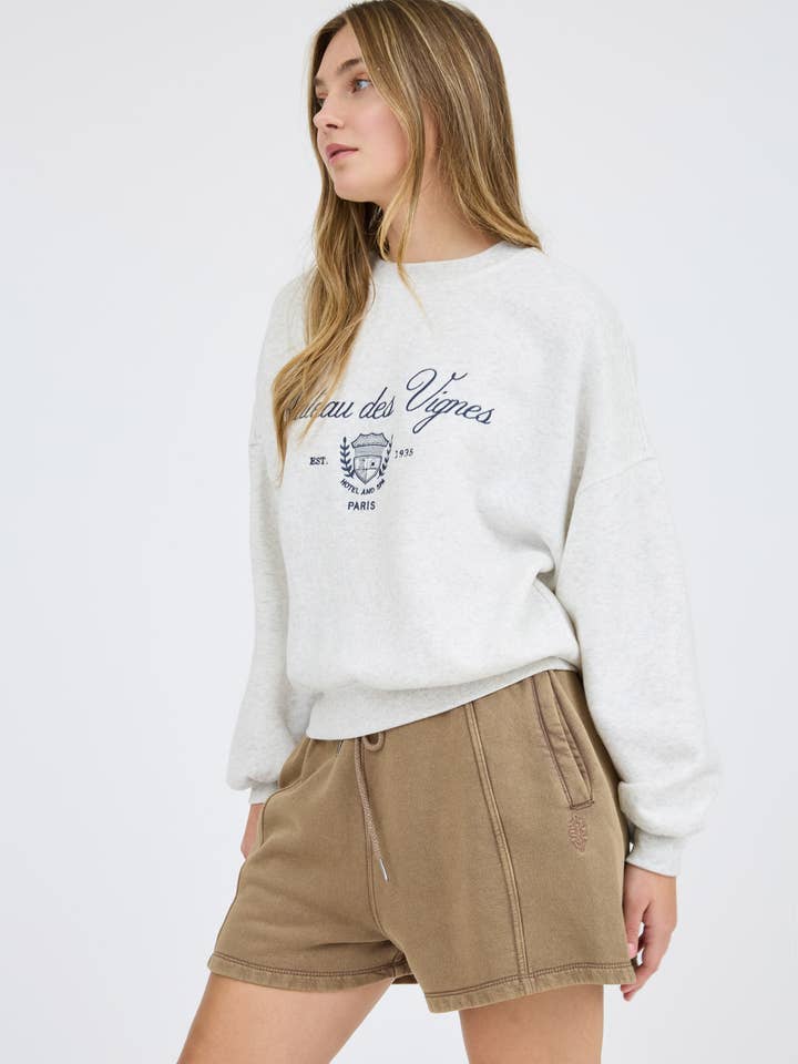 Blu Pepper - Wholesale Knit Top - Women's - PARIS EMBROIDERED CREWNECK LONG SLEEVE KNIT TOP