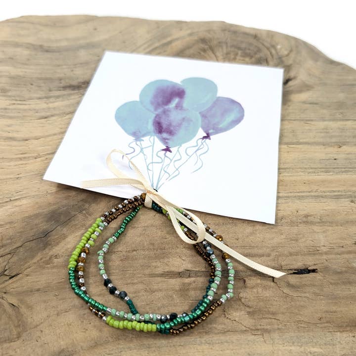 Mint Balloon Bracelet Card for wholesale by Black Ginger