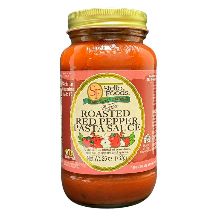 Stello Foods - Rosie's Roasted Red Pepper Spaghetti Sauce 26oz for wholesale by Stello Foods, Inc.
