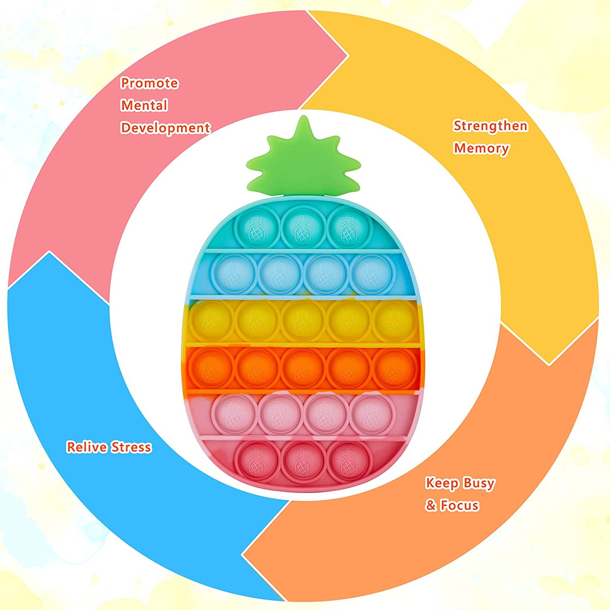 JSBlueRidge Toys - Wholesale Fidget Toy - Kids - Mix Fruits Pop It Fidget Stocking Stuffer Kids Toy3