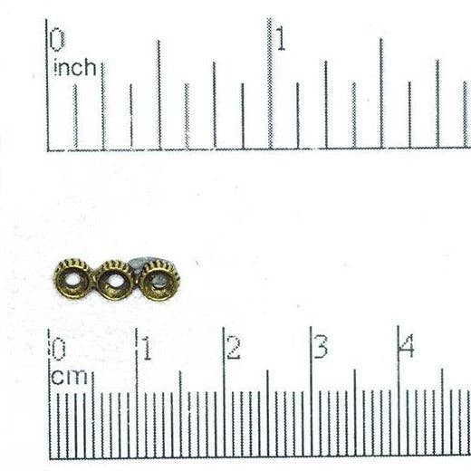 Continental Beads - Wholesale Individual Charm/Pendant - 14mm x 4.5mm Ellipsis 3-Hole Spacer Bar Connector - Made of Pewter - Sold Individually - CBS34670