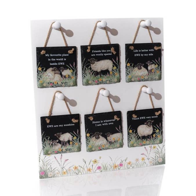 Får 6 Assorterede Skiferophæng med Stativ 36 for engroshandel hos Langs