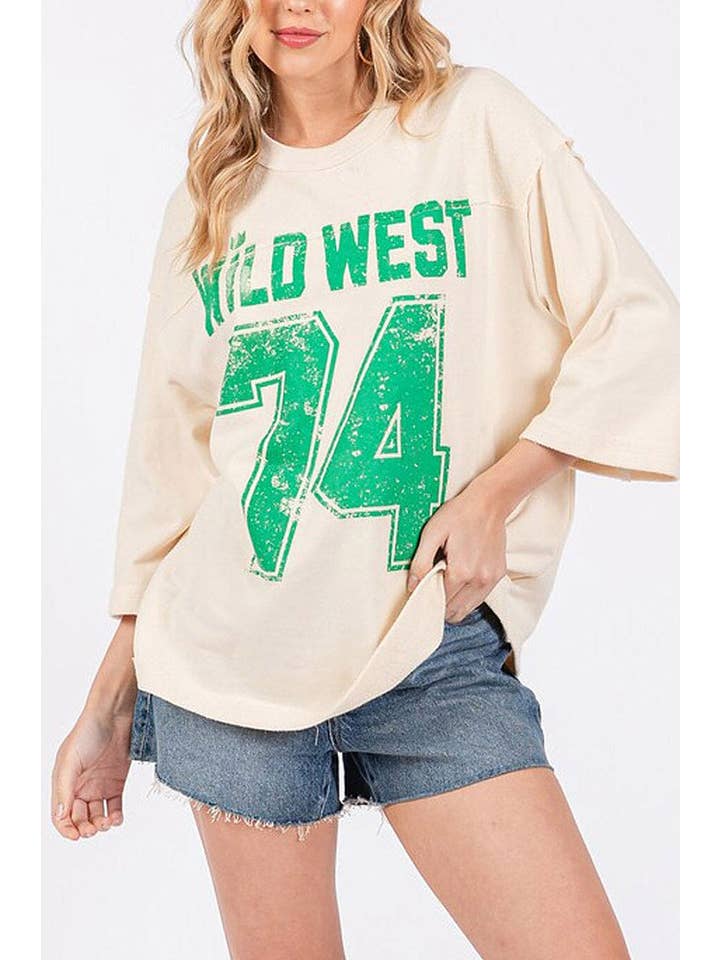 ROUSSEAU - Wholesale Screen Printed T-Shirt - Women's - SHORT SLEEVE GRAPHIC TOP1