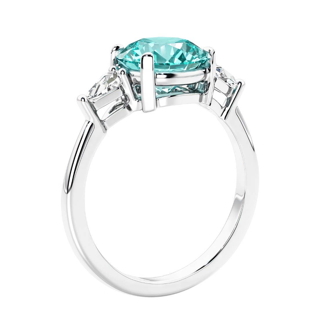 DV Custom Jewelry USA - Wholesale Multi-Stone Ring - 14k Gold 2.5 Ct Paraiba Tourmaline & Kite Diamond Ring4