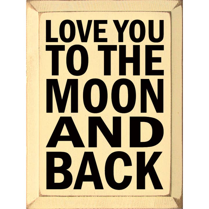 Panneau vertical en bois Love You To The Moon and Back pour la vente par SAWDUST CITY