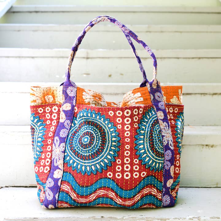 WorldFinds - Wholesale Tote Bag - Women's - Kantha Carryall Bag5
