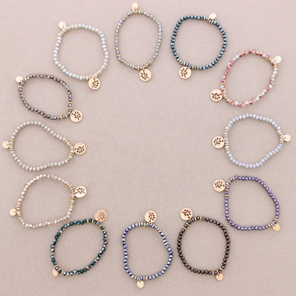 Sonata – wholesale Beaded bracelet – 4Mm Faceted Crystal Elastic Bracelet12