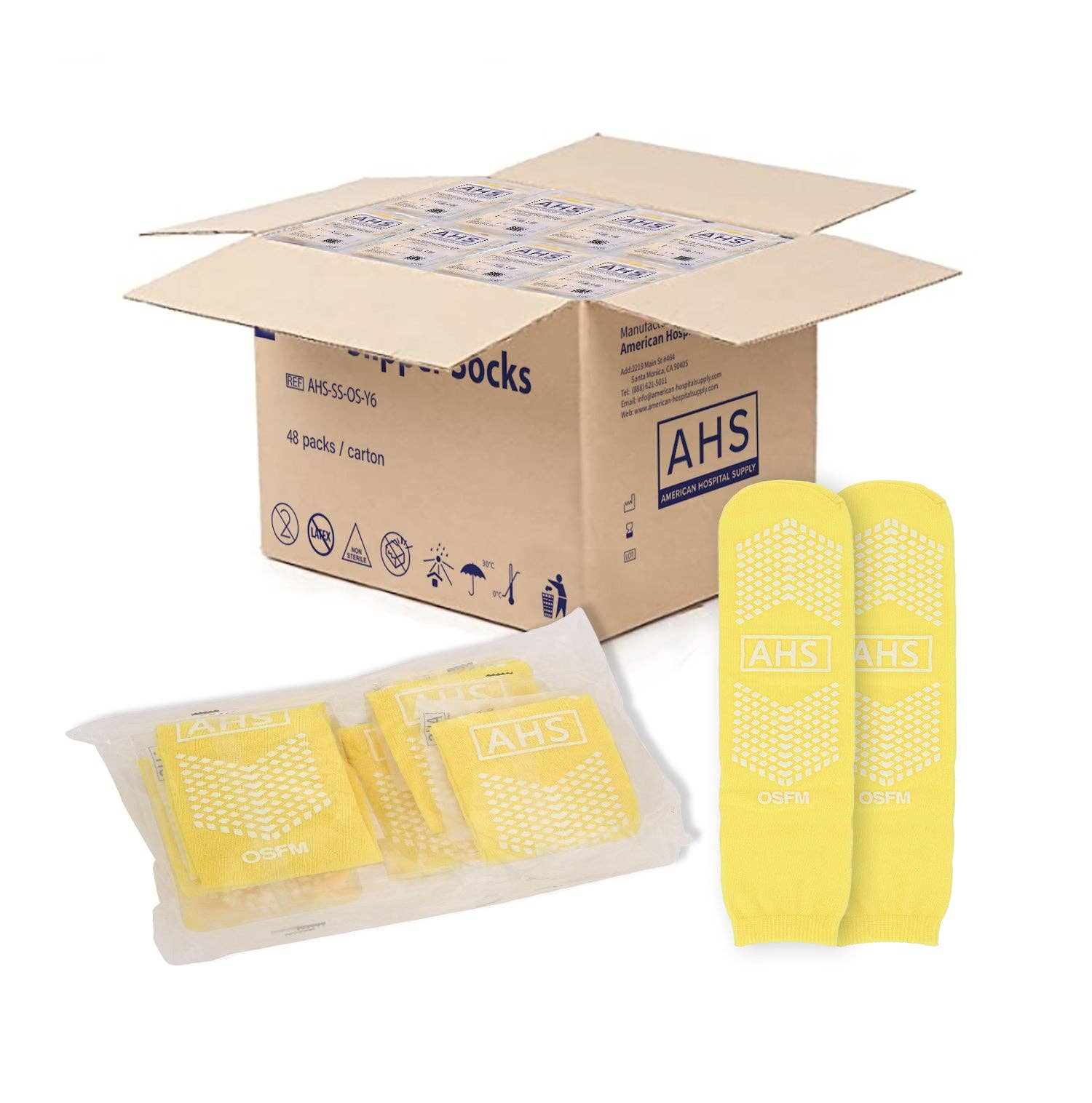 American Hospital Supply – wholesale Socks – Unisex – AHS Hospital Socks with Grippy Anti-Slip Tread40