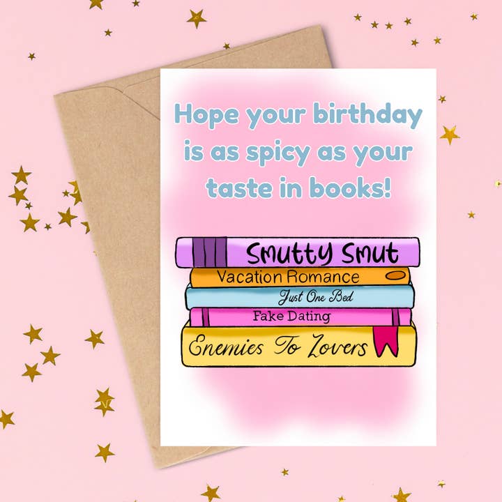 Birthday Greeting Card – Australian Made – Spicy Books for wholesale by MFA Madeline Farley Art