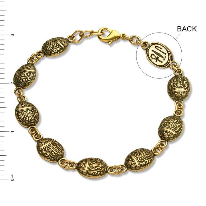 Discoveries, Inc. – wholesale Link & chain bracelet – Egyptian Scarab Link Bracelet - 7.5"3